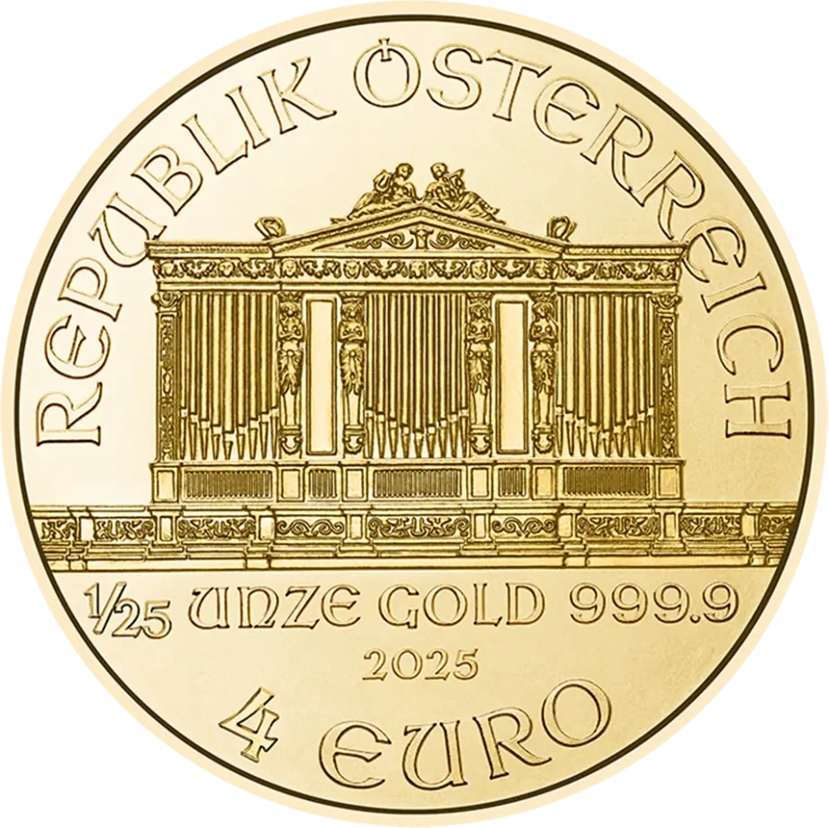 1/25 oz Filharmonicy Wiedeńscy Złota Moneta | 2025