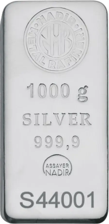 1 Kilo Srebrna Sztabka | Nadir Metal Rafineri