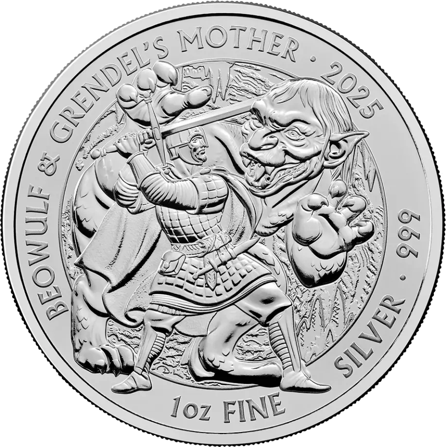 1 oz Beowulf & Grendel Mity i Legendy Srebrna Moneta | 2025