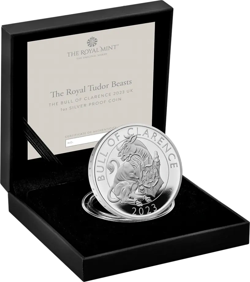 1 oz Tudor Beasts The Bull of Clarence Srebrna Moneta | Proof | 2023