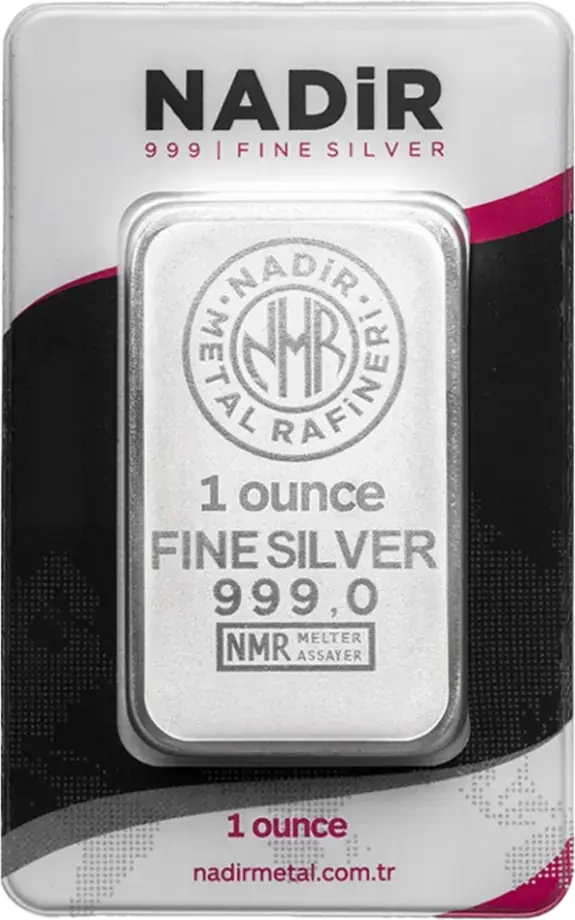 1 Uncja Srebrna Sztabka | Nadir Metal Rafineri