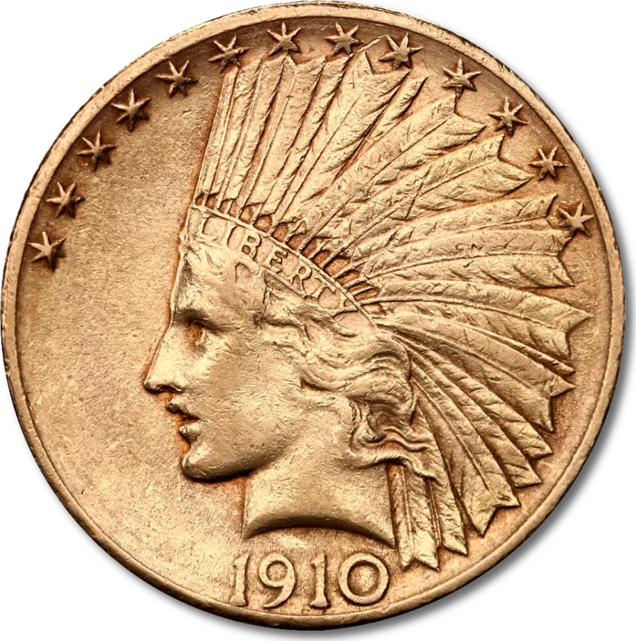 10 Dolarów Amerykański Orzeł "Indian Head" Złota Moneta | 1908-1933