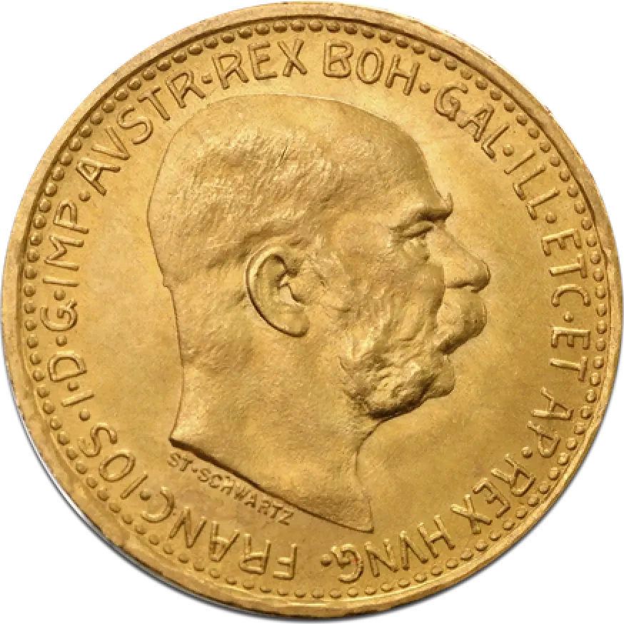 10 Koron Austriackich Franciszek Józef I Złota Moneta | 1892 - 1916