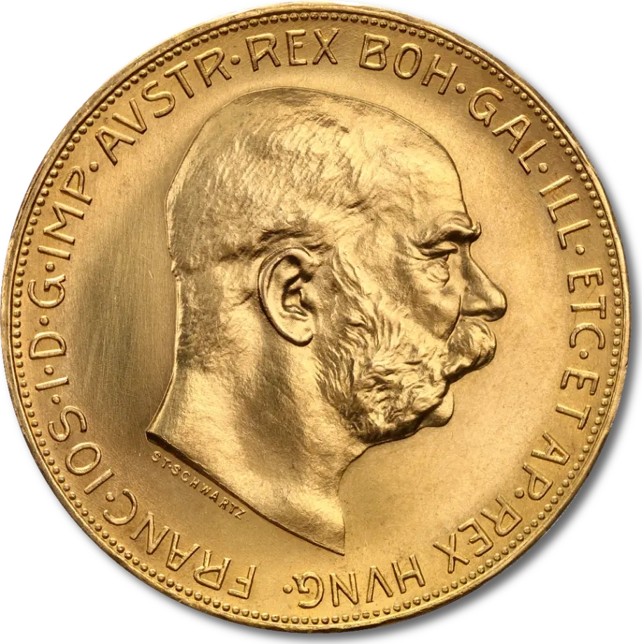 100 Koron Austriackich Franciszek Józef I Złota Moneta
