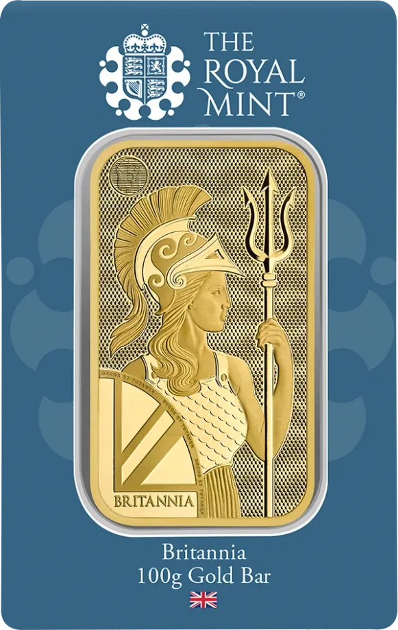 100g Britannia Sztabka Złota | Royal Mint