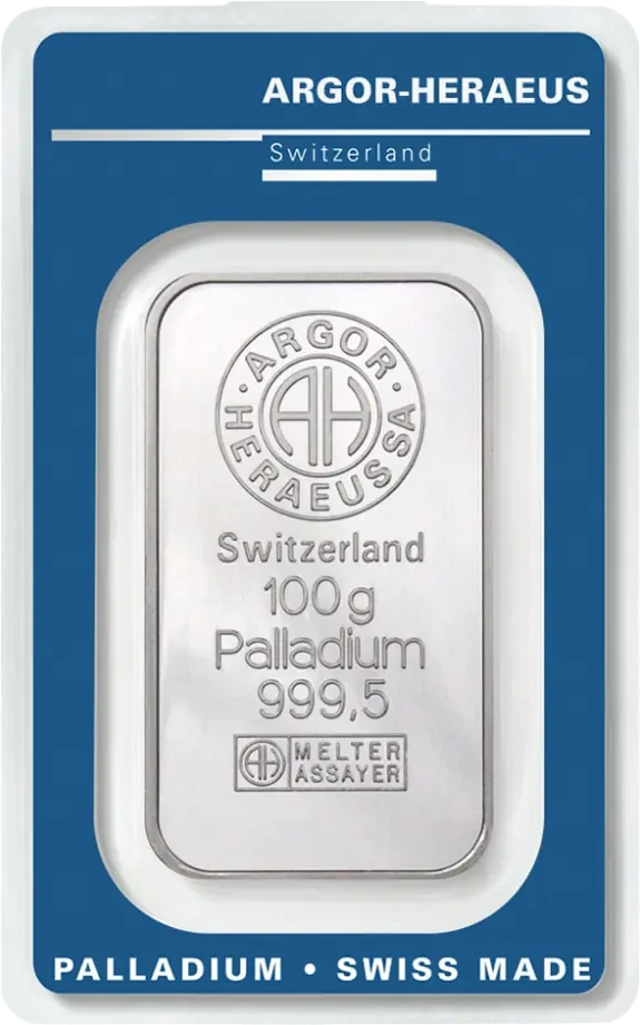 100g Sztabka Palladu | Argor-Heraeus