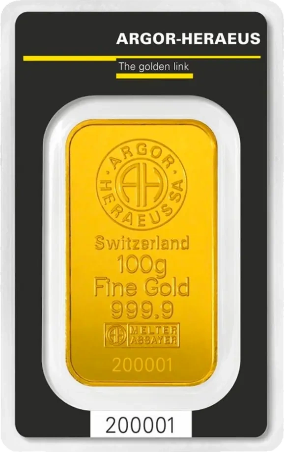 100g Złota Sztabka | Argor-Heraeus | Bita