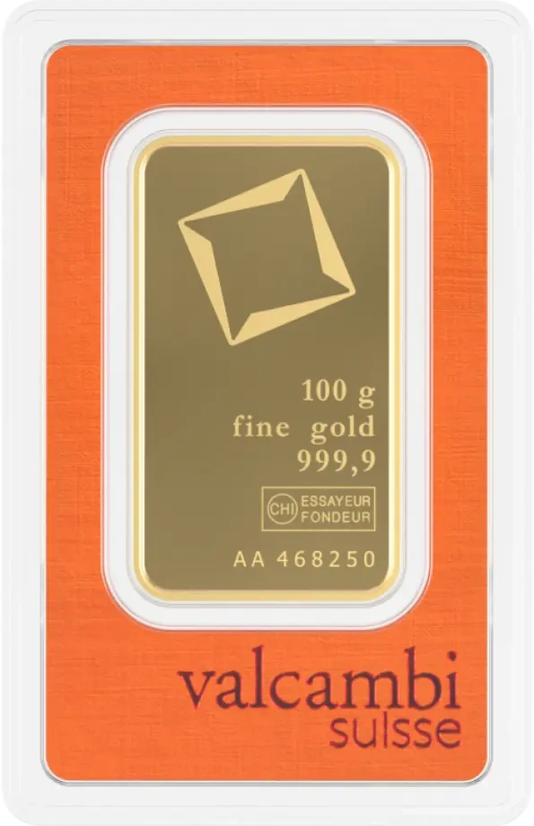 100g Złota Sztabka | Valcambi | Bita