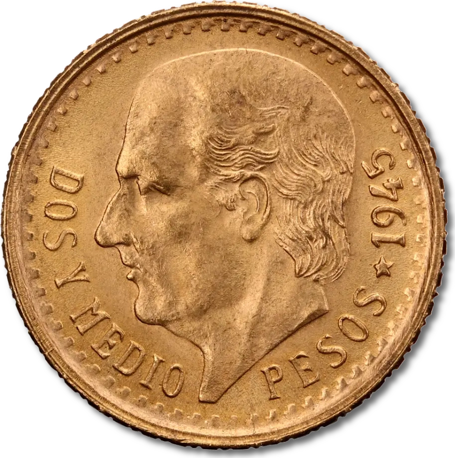 2,5 Peso Meksykańskie Złota Moneta | 1918-1948