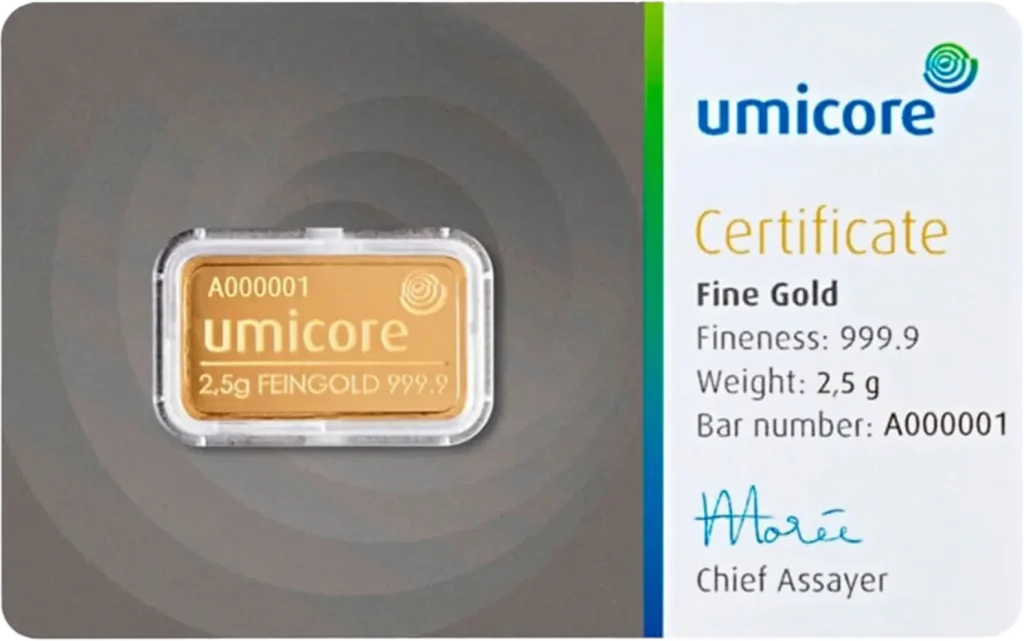2.5g Złota Sztabka | Umicore
