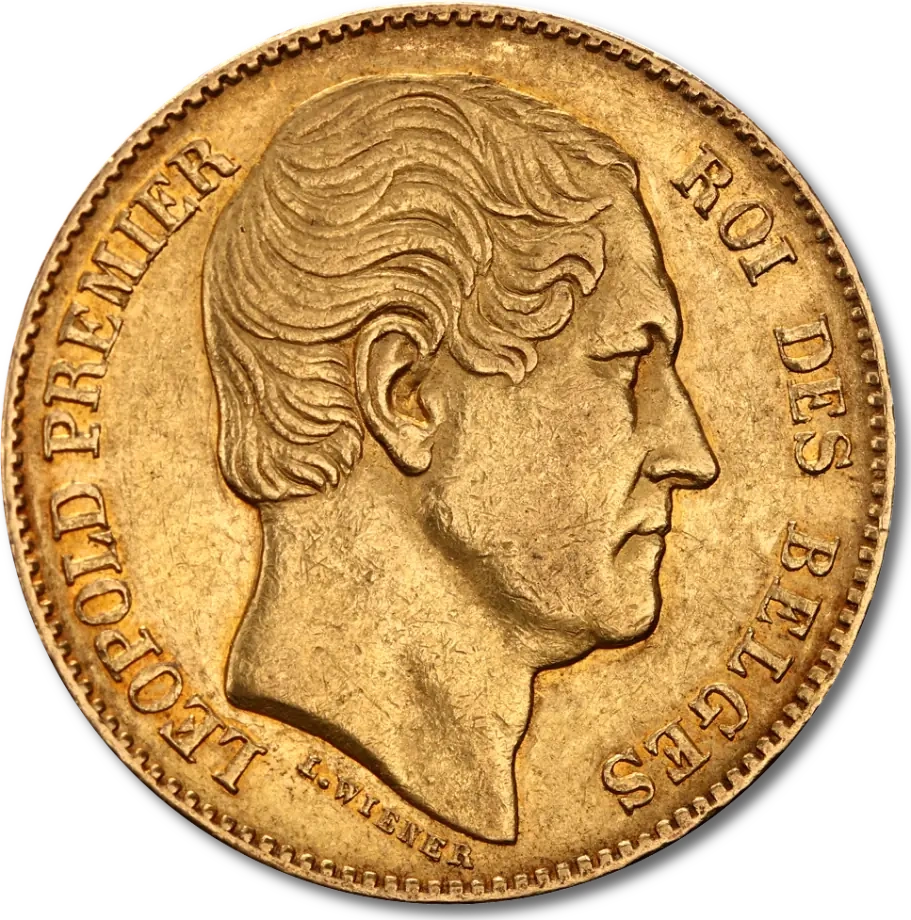 20 Franków Belgia Leopold I Złota Moneta | 1831 -1865