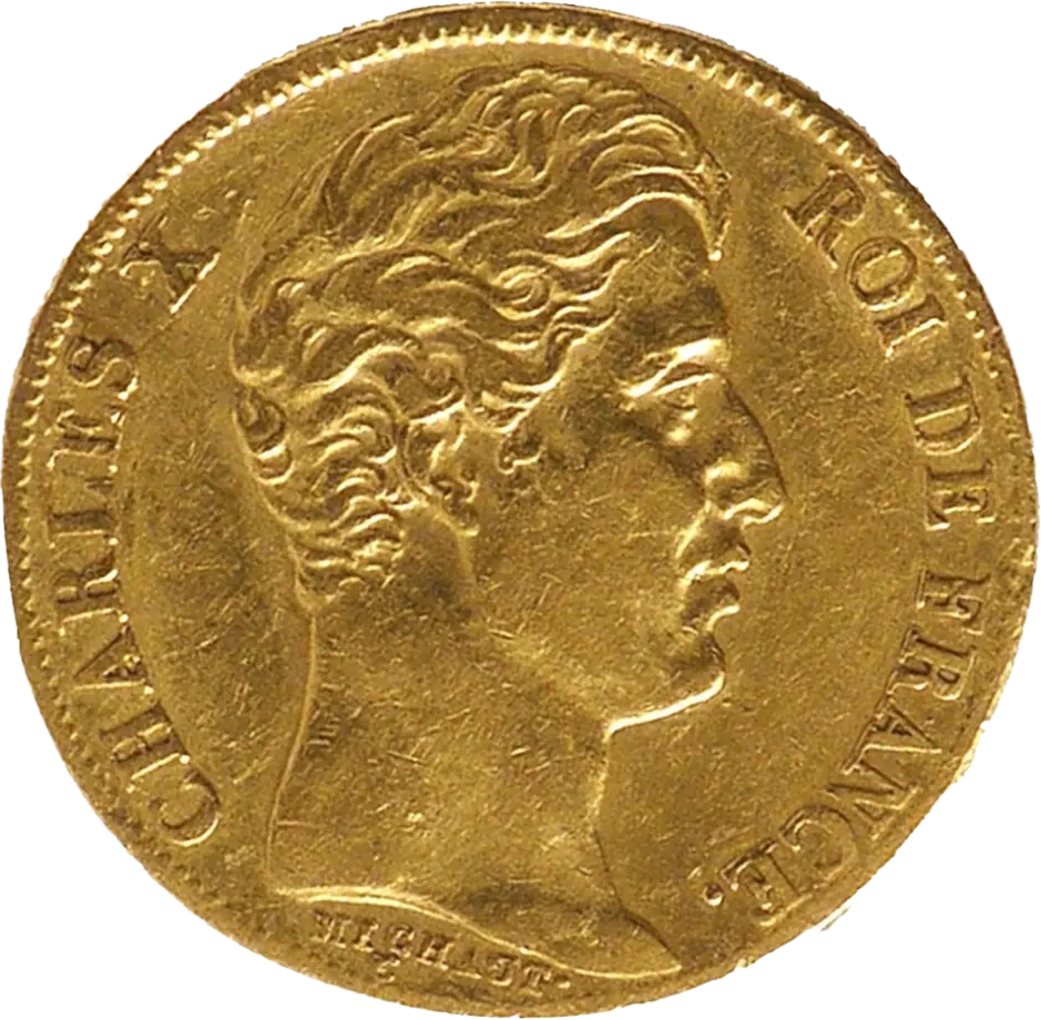 20 Franków Francja Charles X Złota Moneta | 1824 - 1830