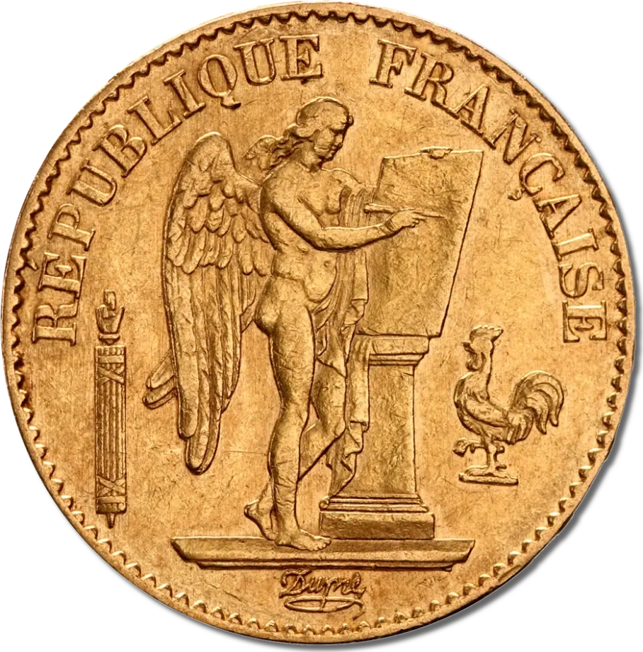 20 Franków Francja Trzecia Republika Anioł Złota Moneta | 1871-1898