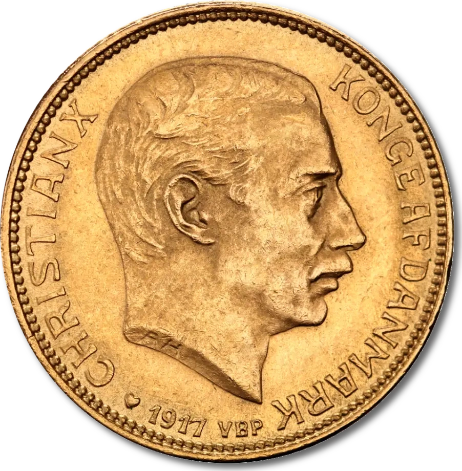 20 Koron Dania Chrystian X Złota Moneta | 1913 - 1917