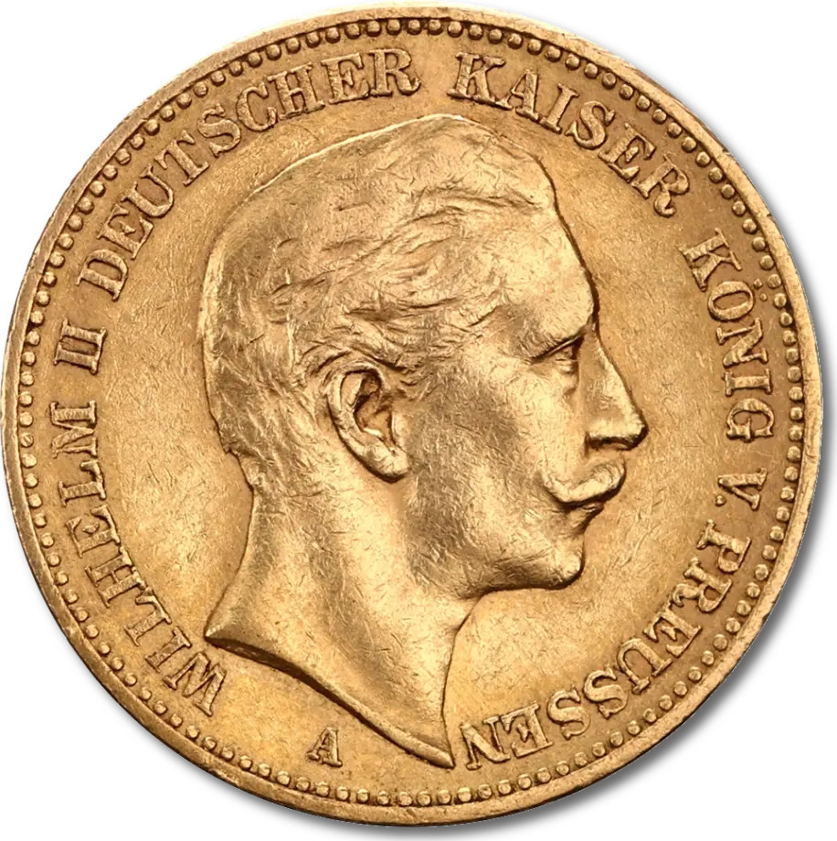 20 Marek Cesarz Niemiecki i Król Prus Wilhelm II Złota Moneta | 1888 - 1913