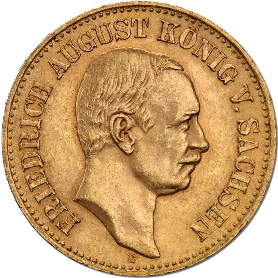 20 Marek Król Saksonii Fryderyk August III Złota Moneta | 1904 - 1918