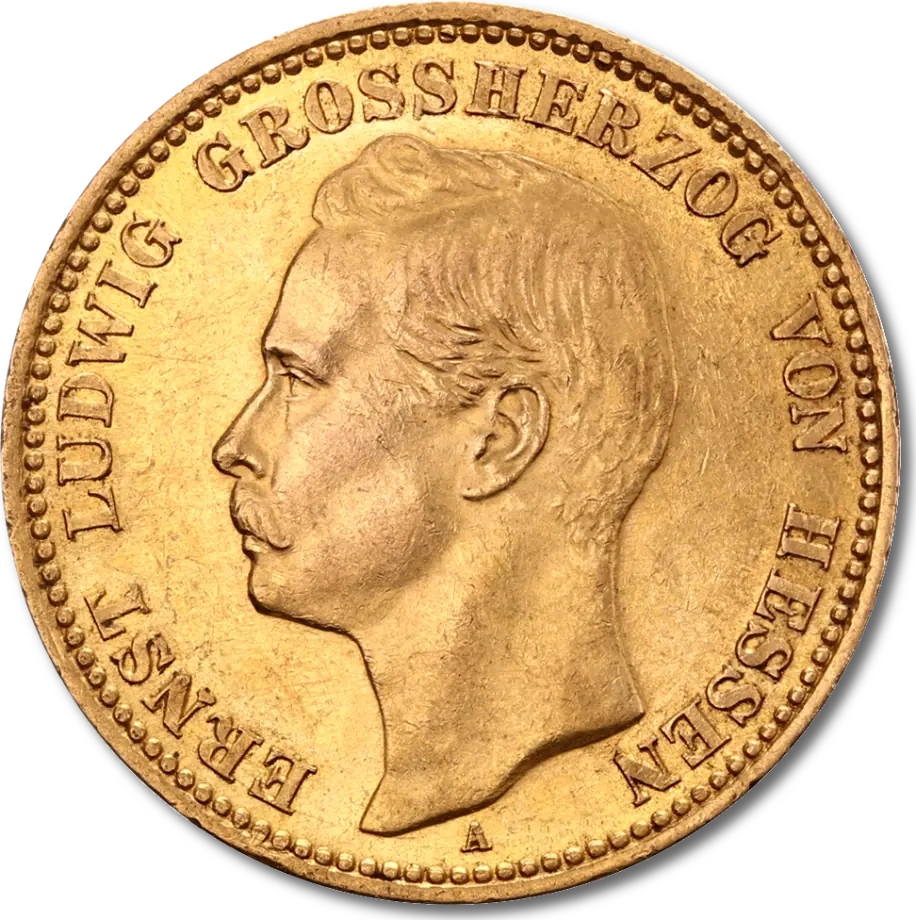 20 Marek Wielki Książe Hesji Ernest Ludwik Złota Moneta | 1890 - 1915