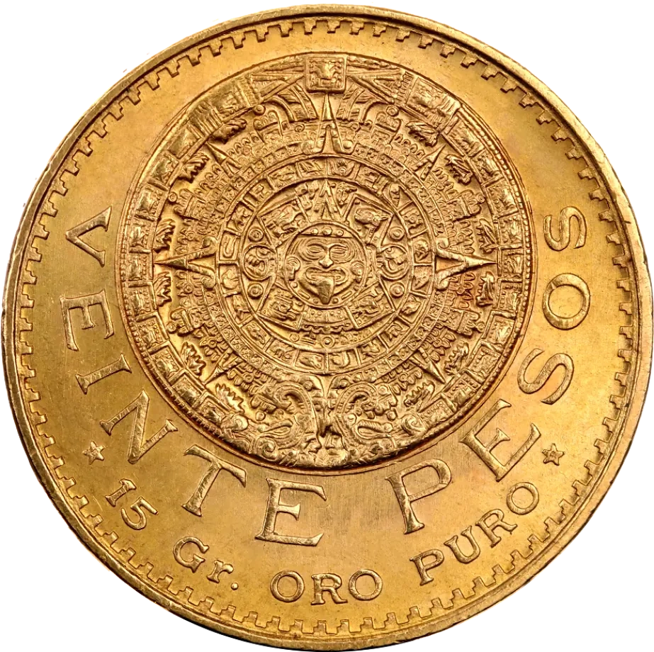 20 Peso Meksyk Azteca Złota Moneta | 1917-1959