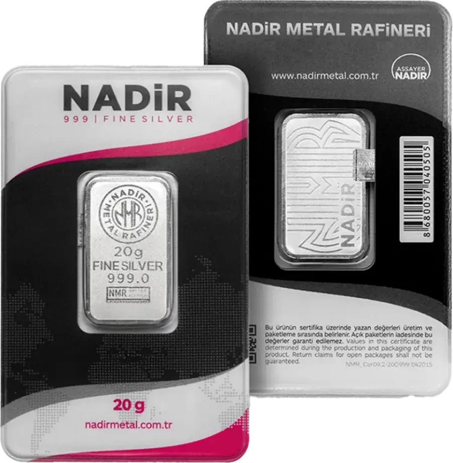 20g Srebrna Sztabka | Nadir Metal Rafineri