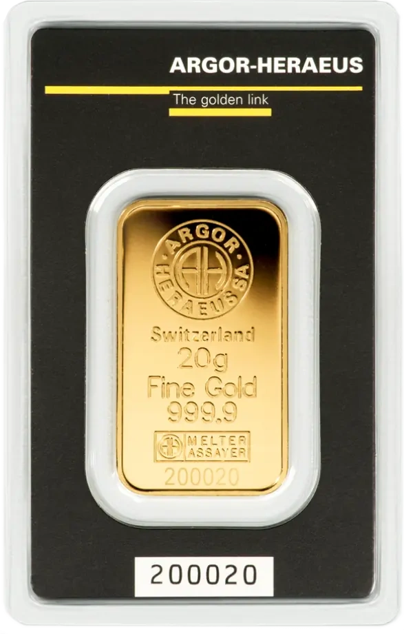 20g Sztabka złota | Argor-Heraeus
