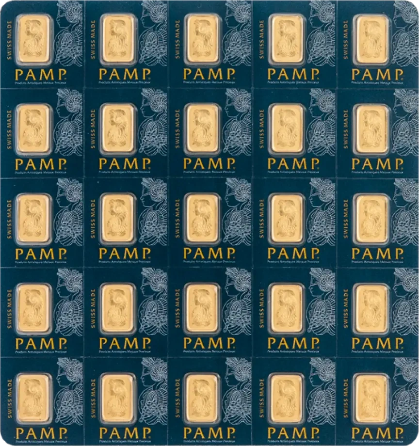 25 x 1g PAMP Multigram Złota Sztabka