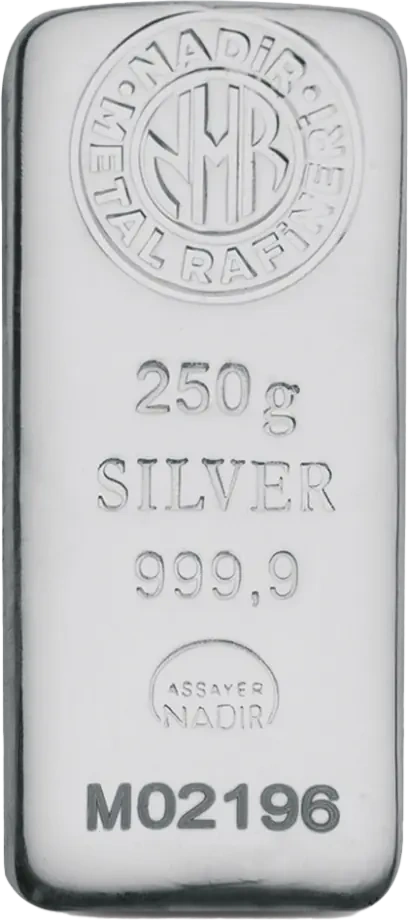 250g Srebrna Sztabka | Nadir Metal Rafineri