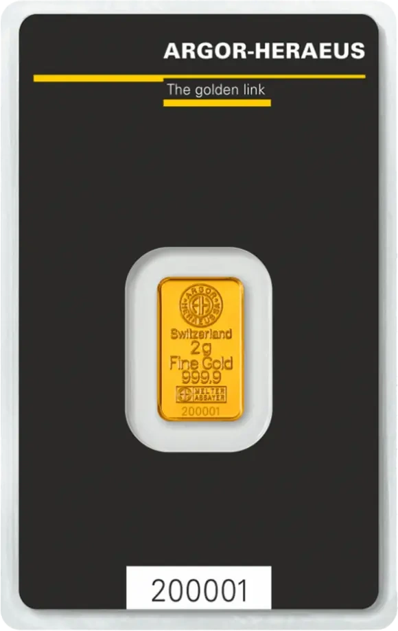 2g Sztabka złota | Argor-Heraeus