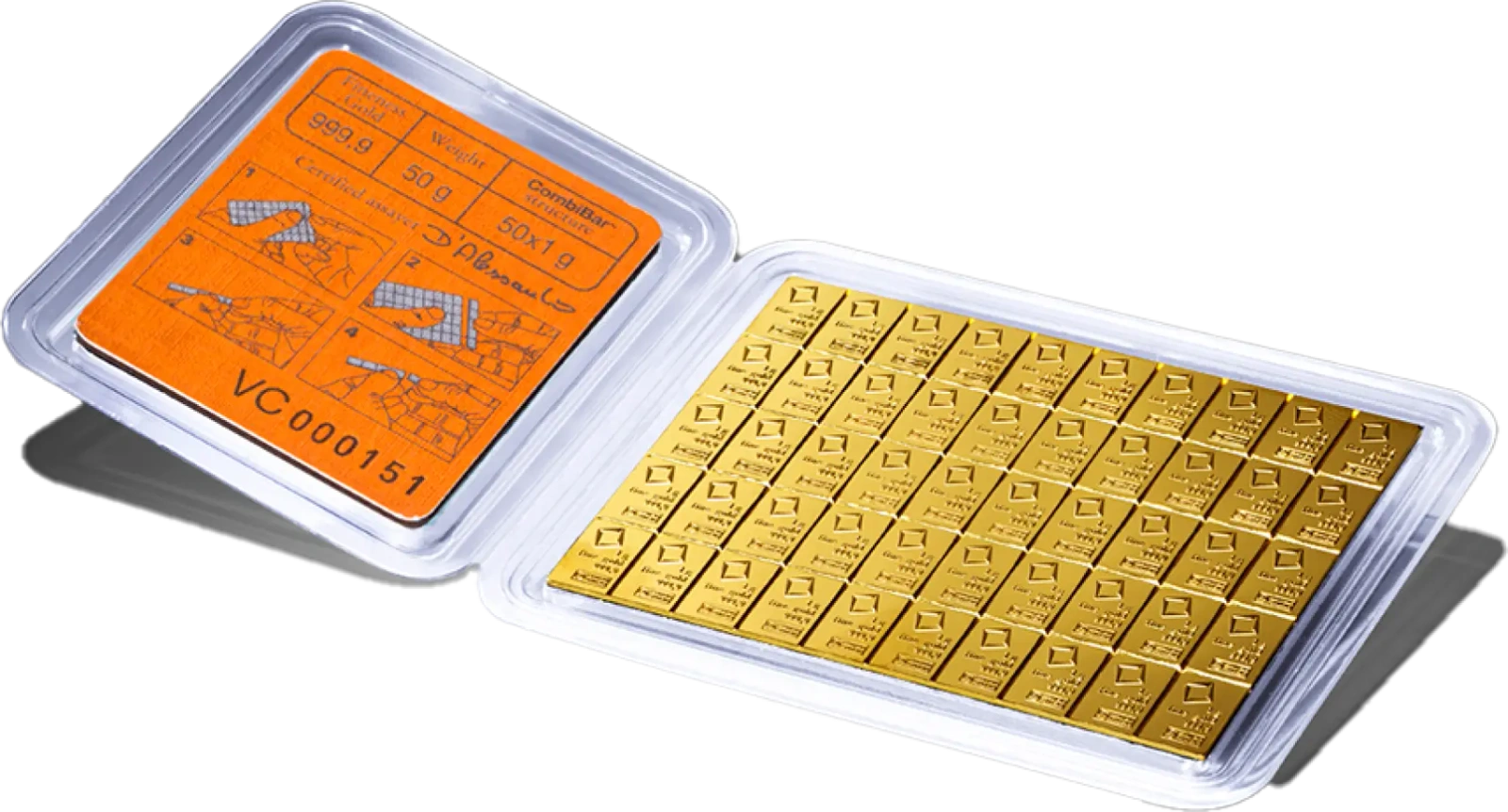 50 x 1 g CombiBar® Złota Sztabka | Valcambi