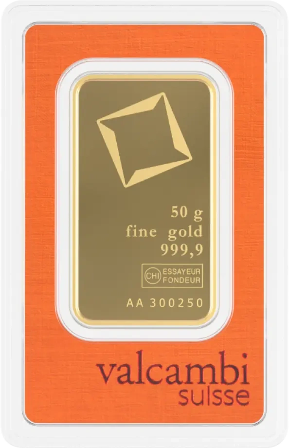 50g Złota Sztabka | Valcambi | Bita