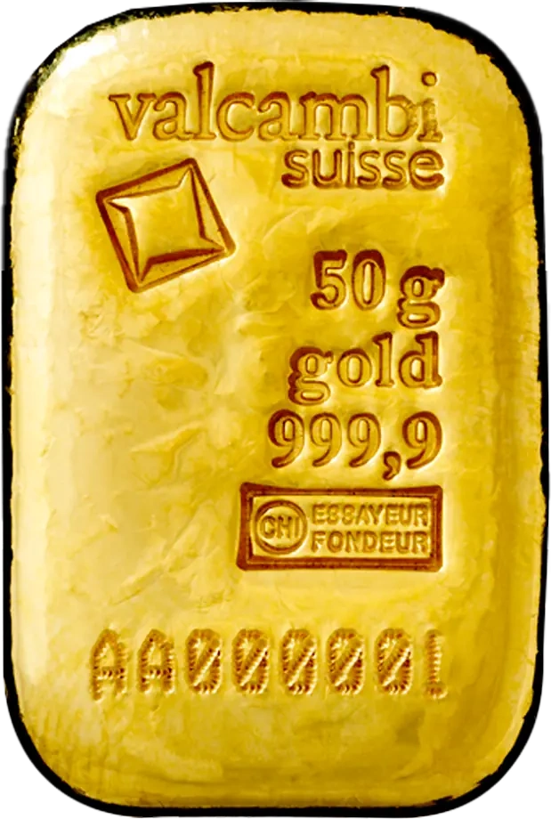 50g Złota Sztabka | Valcambi | Odlewana