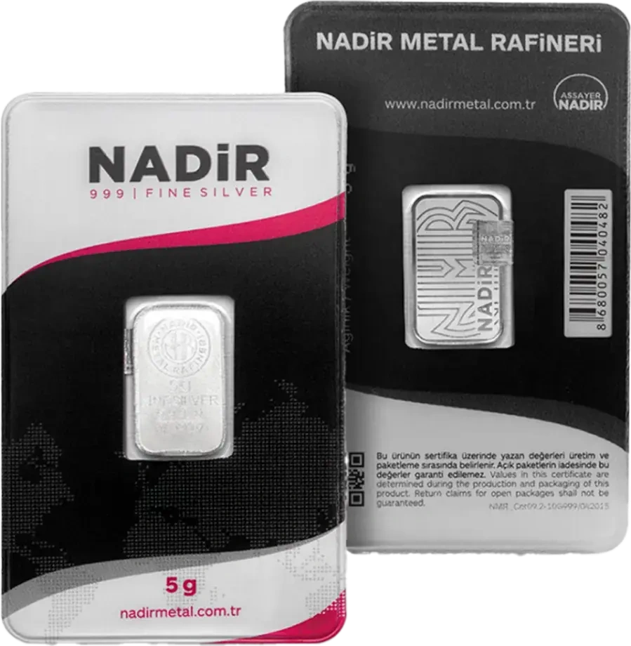 5g Srebrna Sztabka | Nadir Metal Rafineri