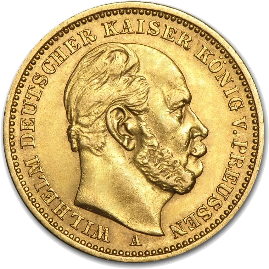 10 Marek Cesarz Niemiecki i Król Prus Wilhelm I Złota Moneta | 1873 -1888
