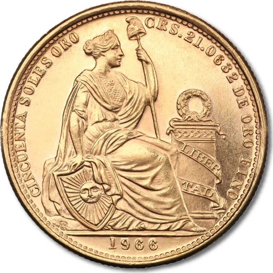 50 Soli Peru Złota Moneta