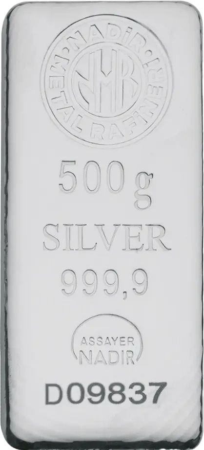 500g Srebrna Sztabka | Nadir Metal Rafineri