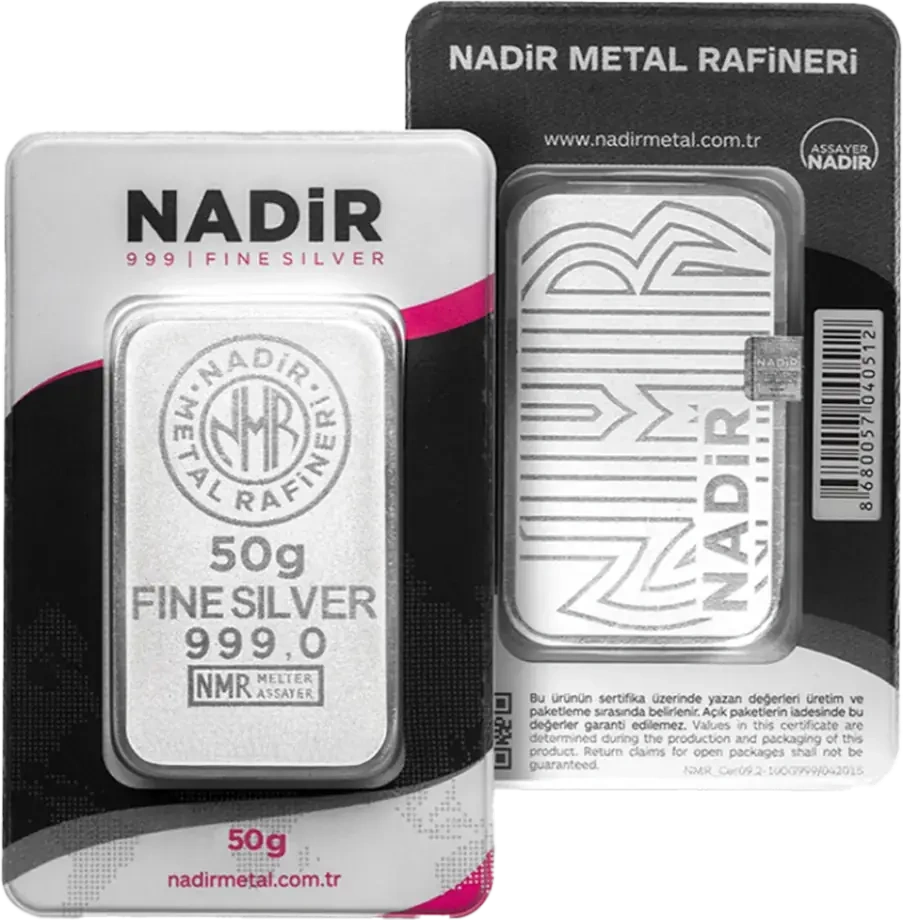 50g Srebrna Sztabka | Nadir Metal Rafineri