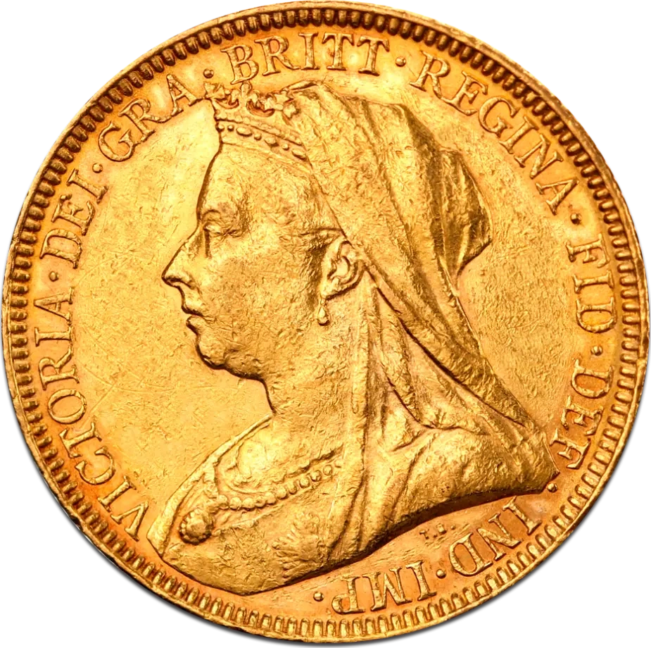 Suweren Królowa Wiktoria "Stara Głowa" Złota Moneta | 1893 - 1901